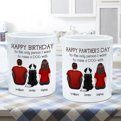 Happy Pawther's Day To The Person I Want To Raise A Dog Cat With Personalized Mug, Father's Day Gift For Dog Cat Dad