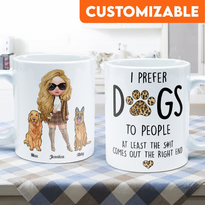 Prefer Dogs To People - Personalized Mug - Birthday Gift For Dog Mom Dog Lover