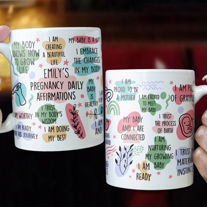 Pregnancy Daily Affirmations Gift For New Mom - Personalized Mug