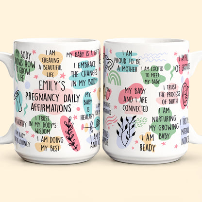 Pregnancy Daily Affirmations Gift For New Mom - Personalized Mug