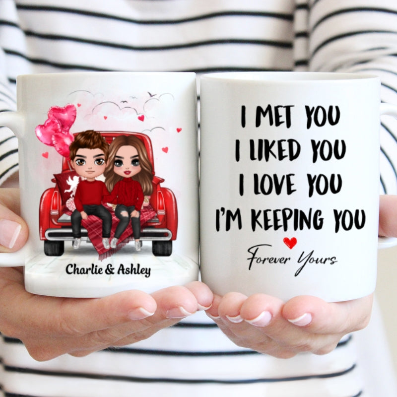 Doll Couple On Truck Valentine's Day Gift For Him For Her Personalized Mug