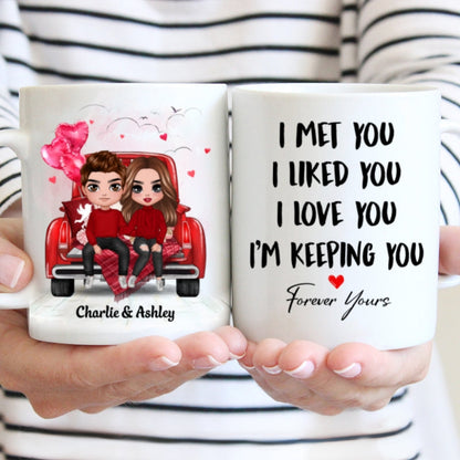 Doll Couple On Truck Valentine's Day Gift For Him For Her Personalized Mug