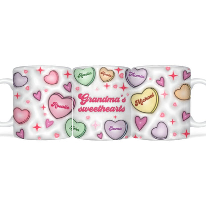 Grandma's Sweethearts Personalized 3D Inflated Effect Mug, Gift for Grandma