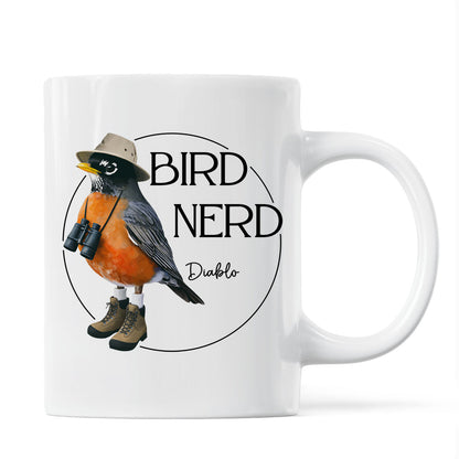 Bird Nerd Funny Bird Watcher Mug, Twitcher Mug, Gift for Bird Lover Personalized Mug