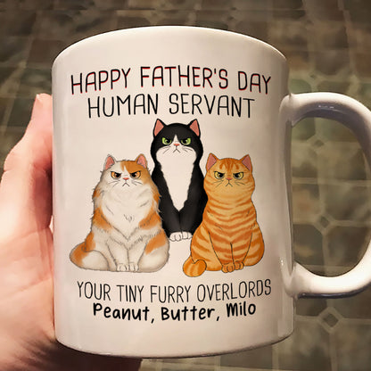 Angry Cats Happy Father's Day Cat Human Servant Personalized Mug