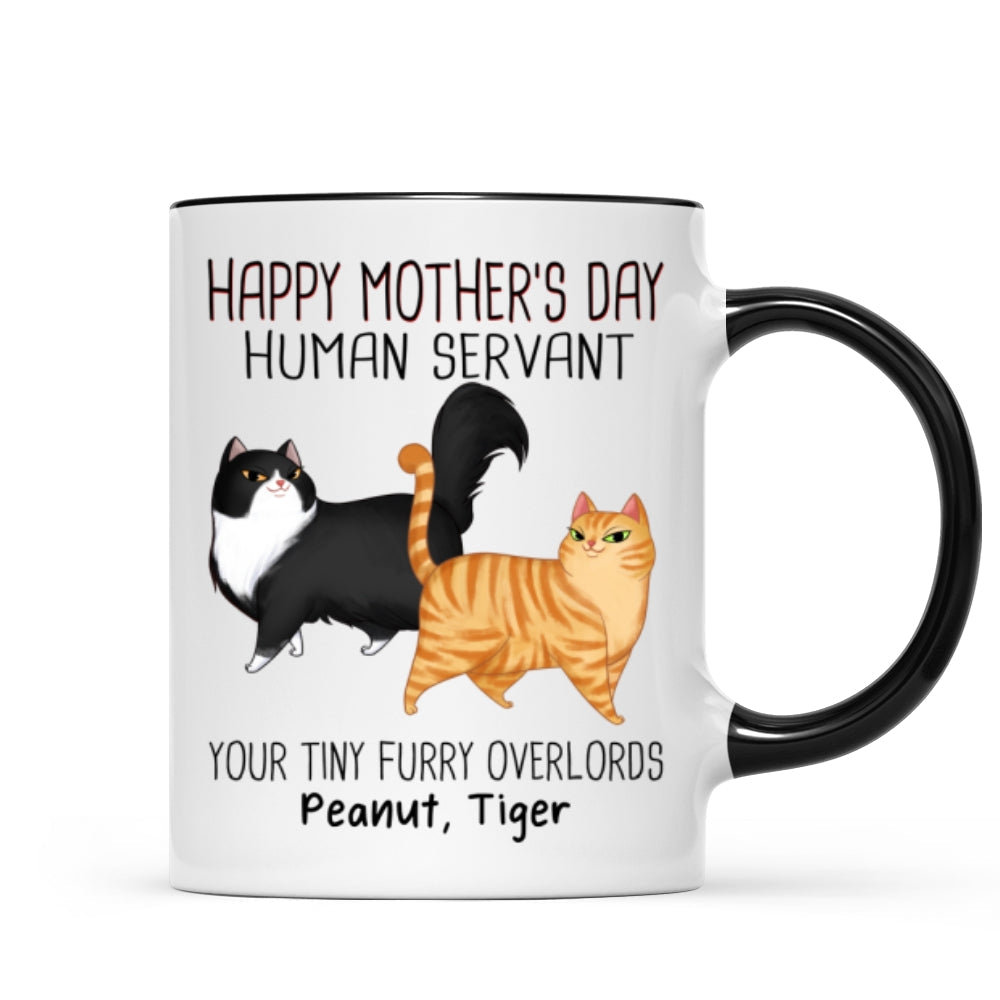 Cartoon Walking Cat Happy Mother's Day Human Servant Personalized Mug