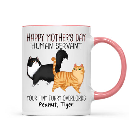 Cartoon Walking Cat Happy Mother's Day Human Servant Personalized Mug