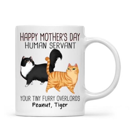 Cartoon Walking Cat Happy Mother's Day Human Servant Personalized Mug