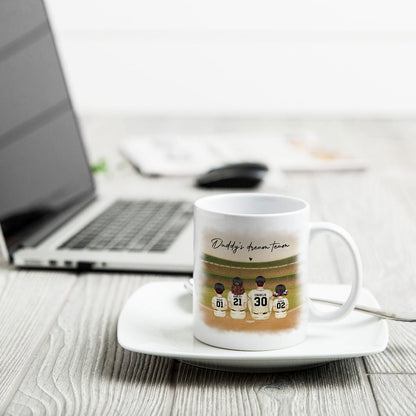 Retro Vintage Baseball Daddy's Dream Team Mug, Gift For Dad