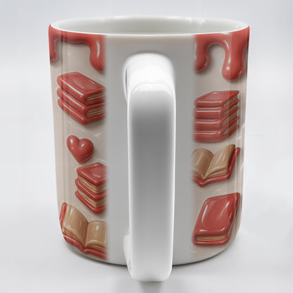 Just A Girl Who Loves Books, Hearts and Books Design - Personalized Custom Coffee Mug - READ001_MG