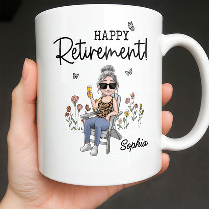 Not My Problem Anymore Retired With Flowers - Personalized Custom Coffee Mug - RETIRE013_MG
