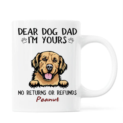 Dear Dog Dad Mom We're Yours Peeking Dogs Personalized Mug