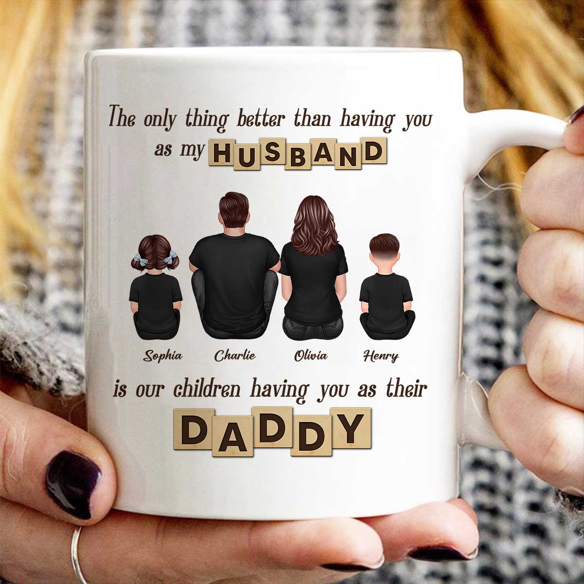 Having You As Their Daddy Personalized Mug, Father's Day Gift for Dad, Grandpa