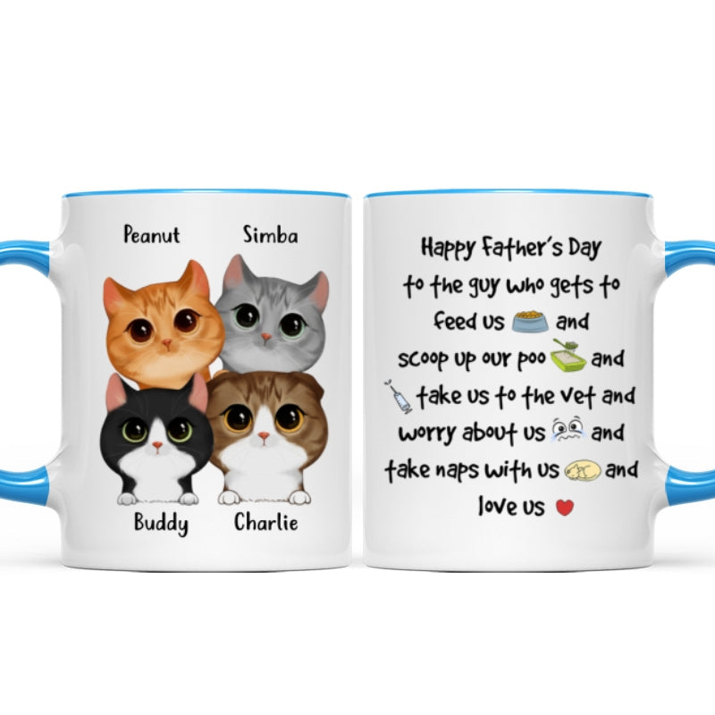 Watercolor Cute Cats Happy Father's Day To The Guy Gift For Cat Dad Personalized Mug