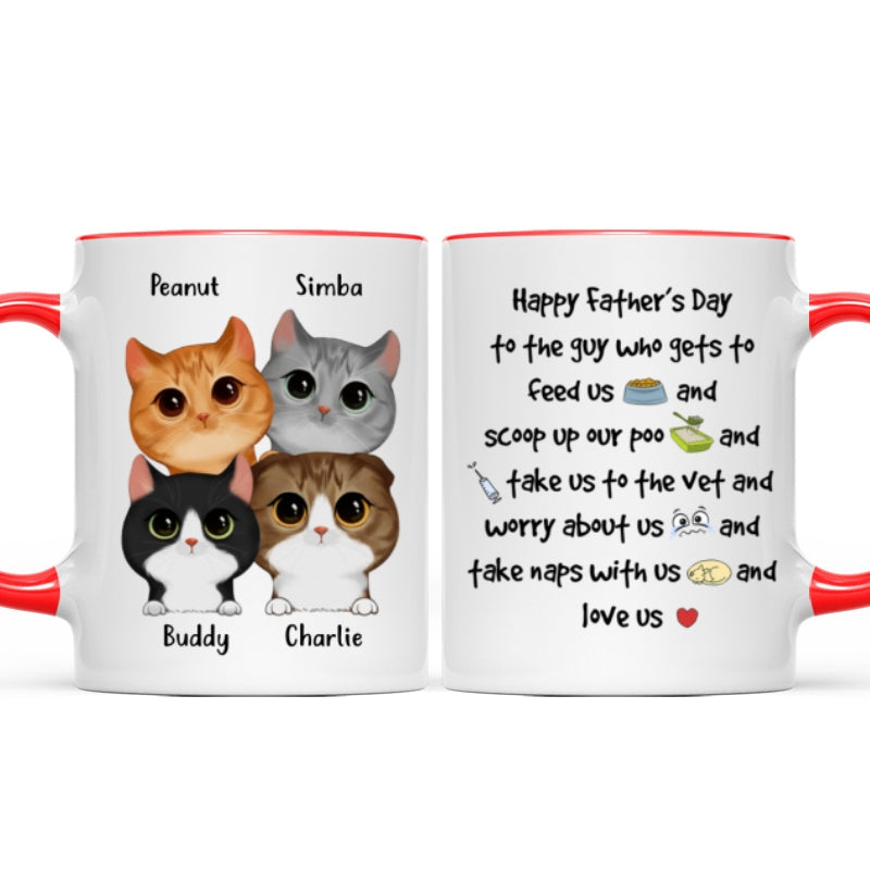 Watercolor Cute Cats Happy Father's Day To The Guy Gift For Cat Dad Personalized Mug