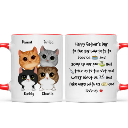 Watercolor Cute Cats Happy Father's Day To The Guy Gift For Cat Dad Personalized Mug