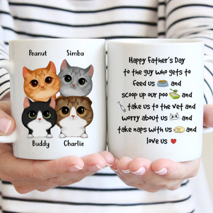 Watercolor Cute Cats Happy Father's Day To The Guy Gift For Cat Dad Personalized Mug