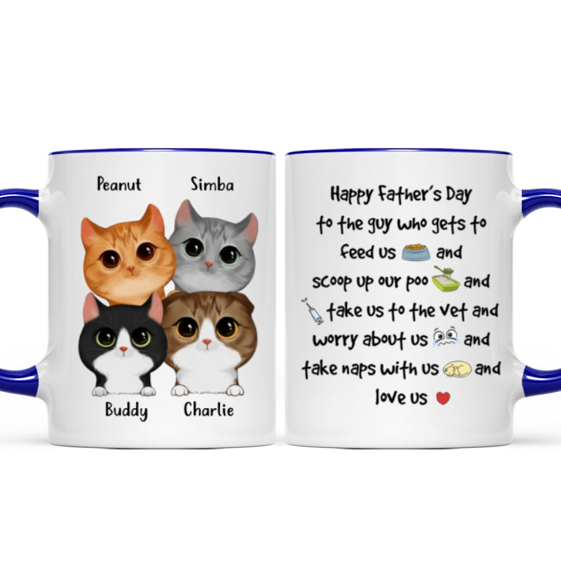 Watercolor Cute Cats Happy Father's Day To The Guy Gift For Cat Dad Personalized Mug