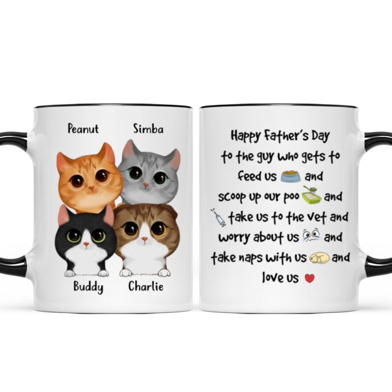 Watercolor Cute Cats Happy Father's Day To The Guy Gift For Cat Dad Personalized Mug