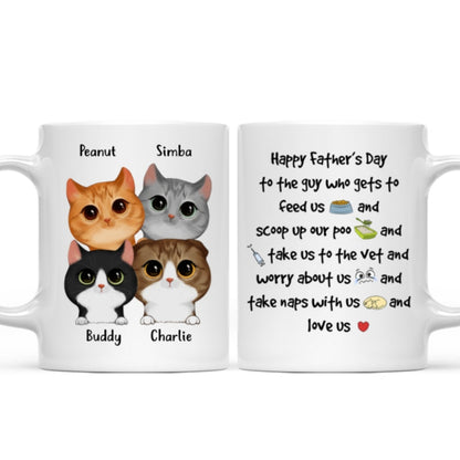 Watercolor Cute Cats Happy Father's Day To The Guy Gift For Cat Dad Personalized Mug