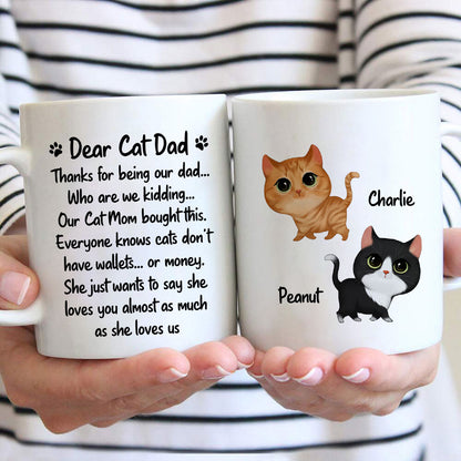 Our Cat Mom Bought This Father's Day Gift Watercolor Cute Cats Walking Personalized Mug