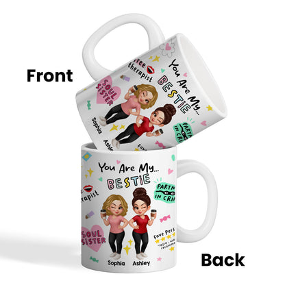 You Are My Bestie Partner in Crime Fave Person Colorful Pretty Best Friends Personalized Mug