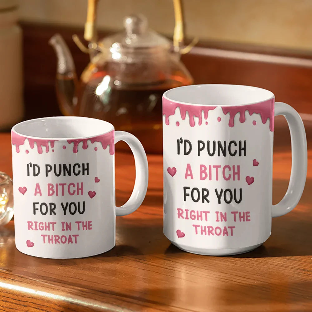 Right In The Throat Backside Besties - Personalized White Edge-to-Edge Mug