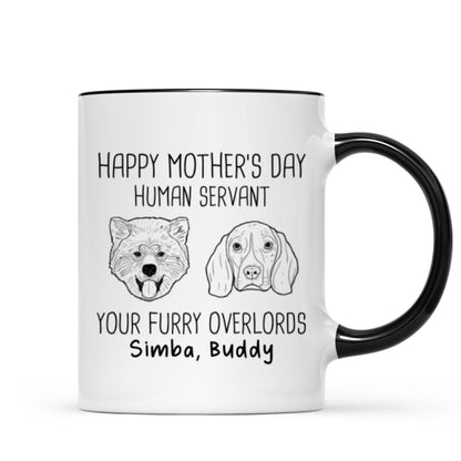 Good Morning Happy Mother's Day Dog Head Outline Personalized Mug