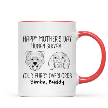 Good Morning Happy Mother's Day Dog Head Outline Personalized Mug