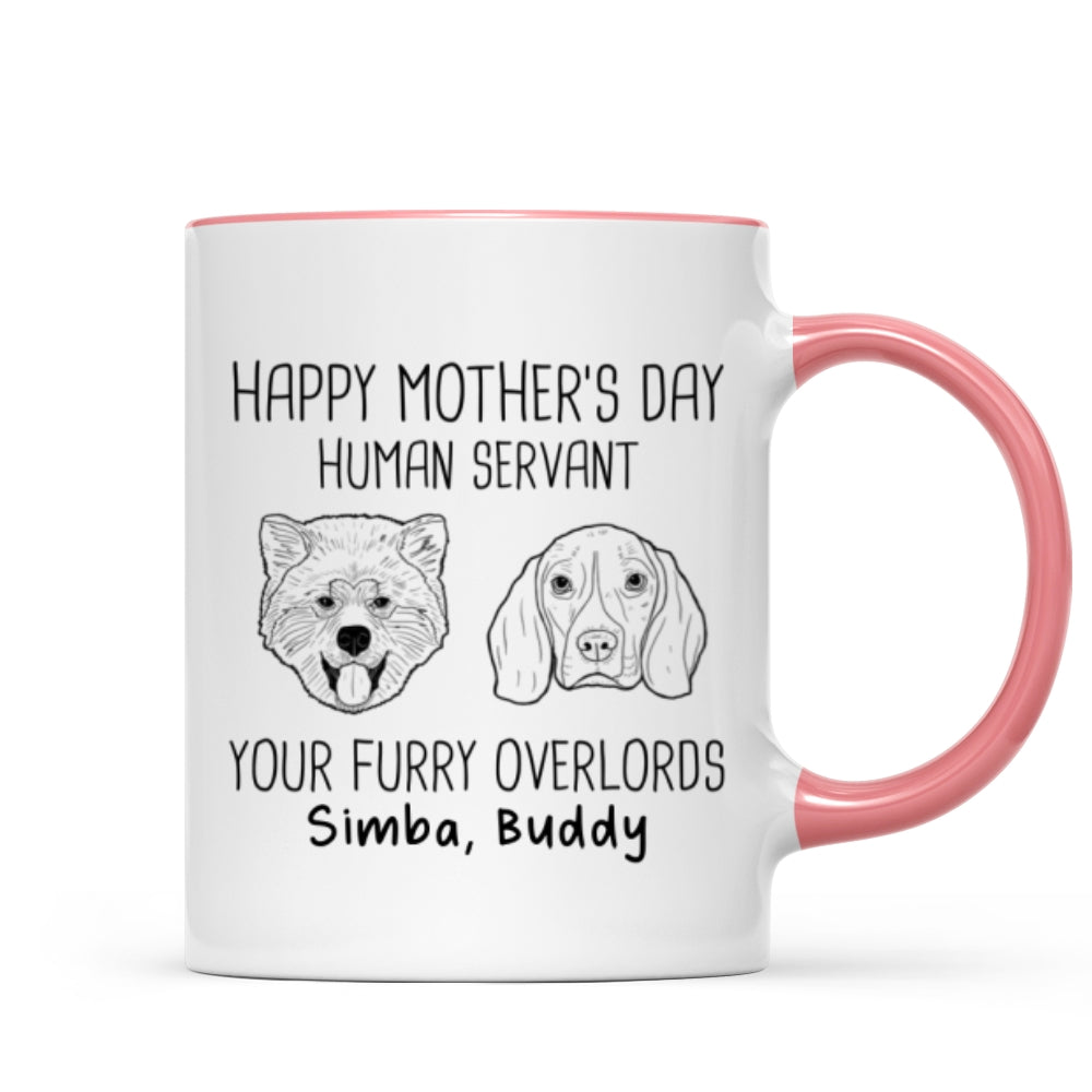 Good Morning Happy Mother's Day Dog Head Outline Personalized Mug