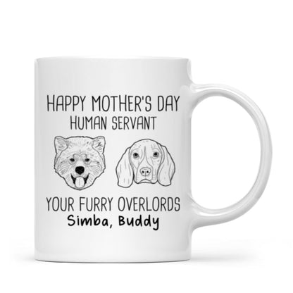 Good Morning Happy Mother's Day Dog Head Outline Personalized Mug
