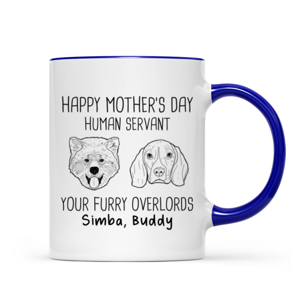 Good Morning Happy Mother's Day Dog Head Outline Personalized Mug