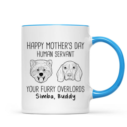 Good Morning Happy Mother's Day Dog Head Outline Personalized Mug