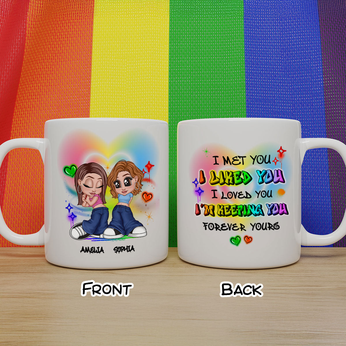 Pride Month LGBT Y2K Couple I Met You Personalized Mug, Gift For Couple