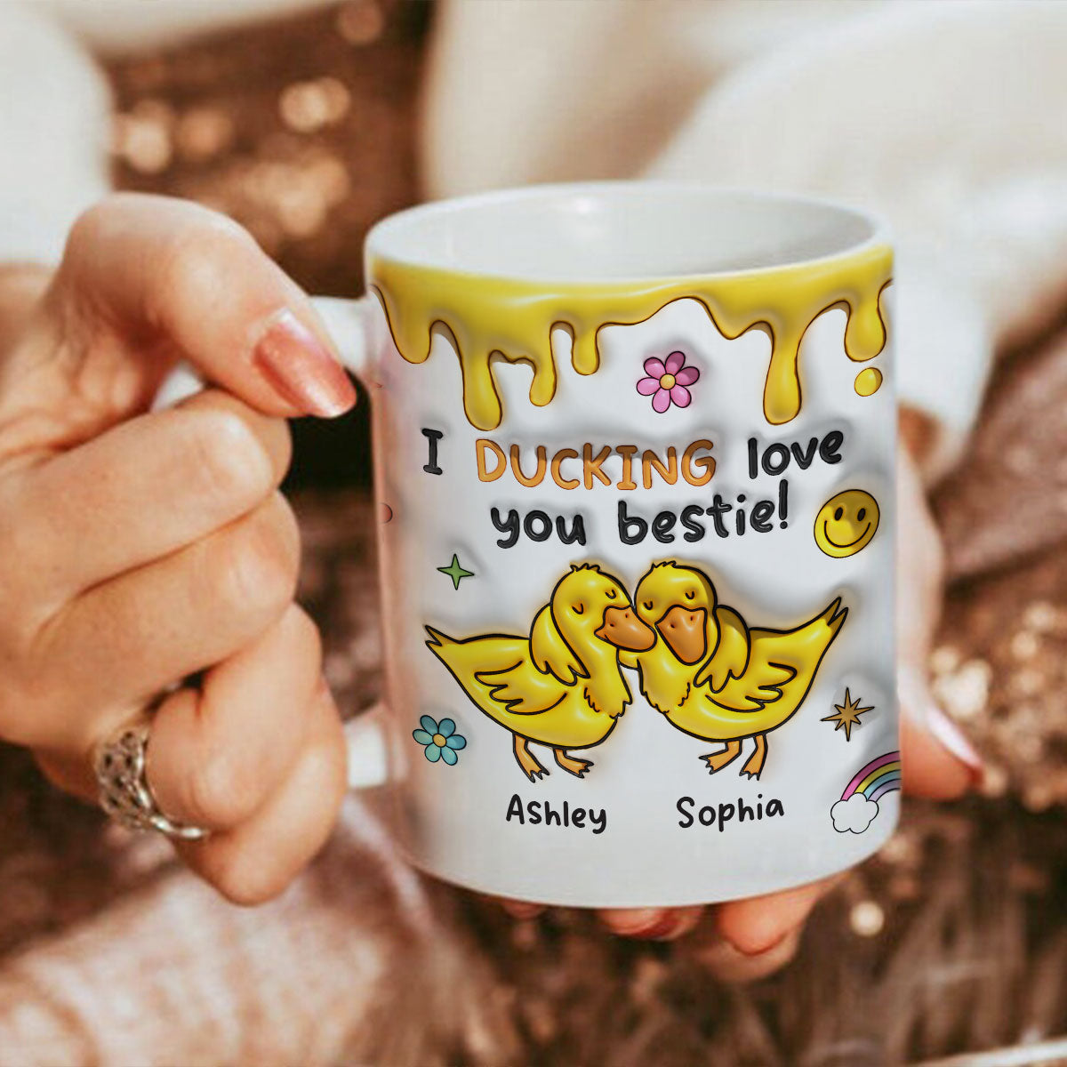 I Ducking Loving You Bestie Personalized 3D Inflated Effect Mug