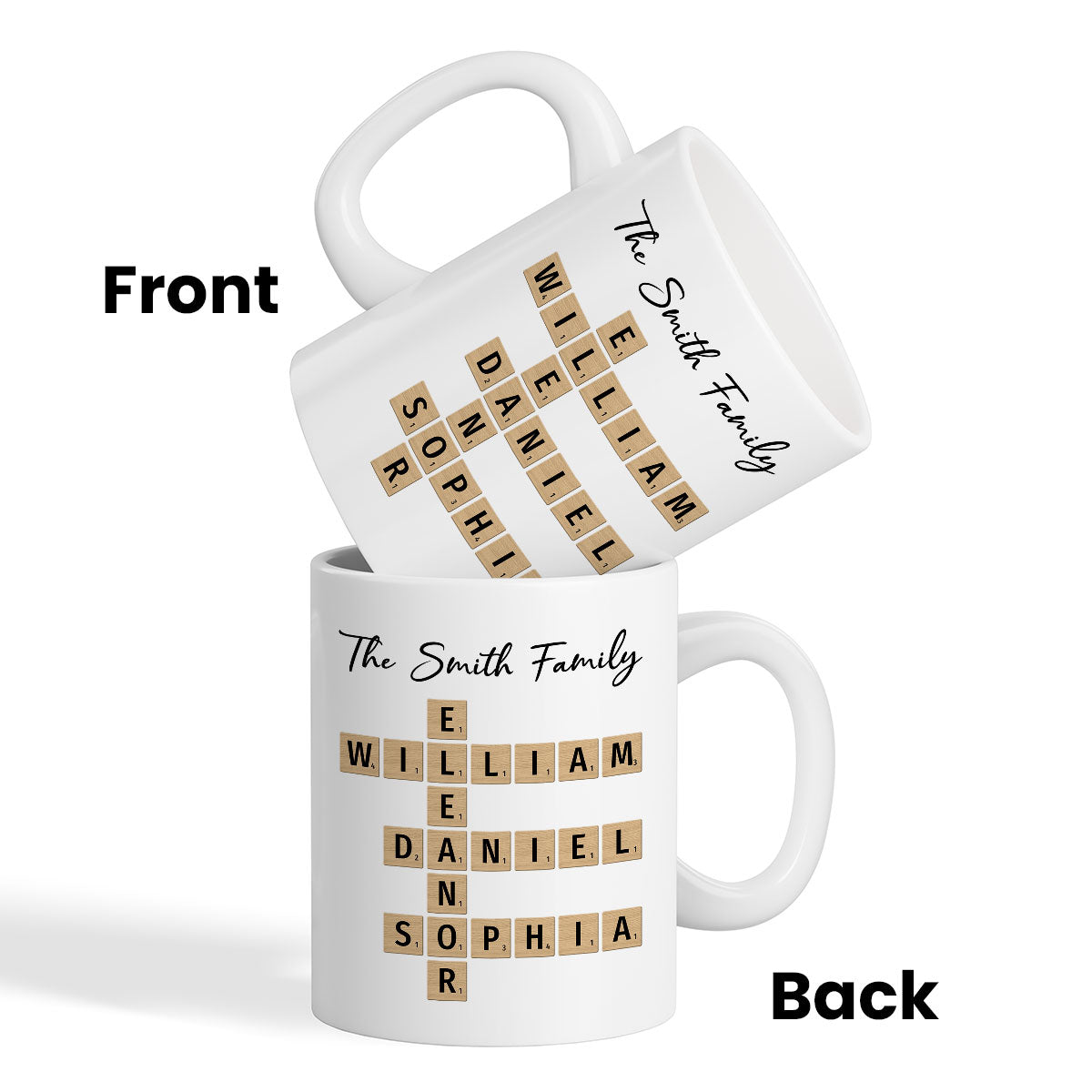 Custom Text Create Your Own Crossword Puzzle Gift For Family Friends Personalized Mug