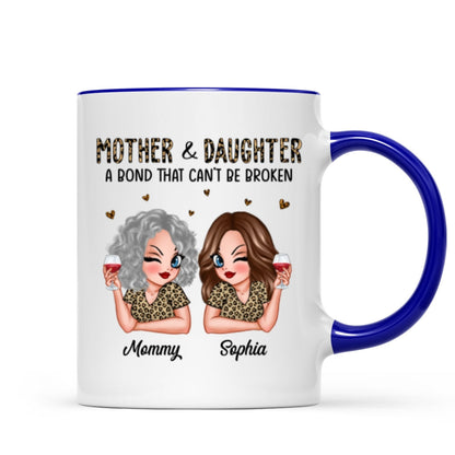Leopard Pattern Mother Daughter Bond That Can't Be Broken Personalized Mug, Gift For Daughter