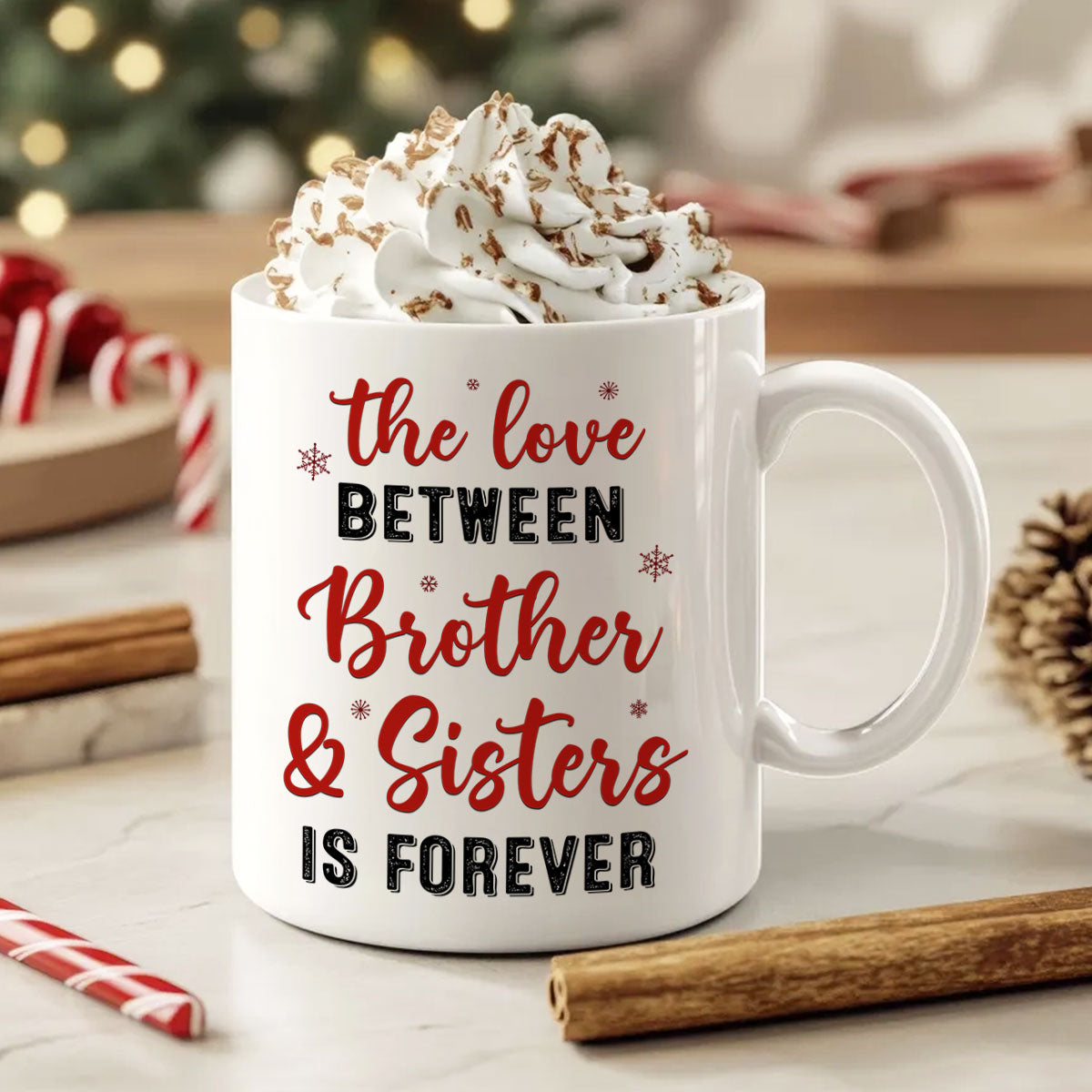 Brother Sisters Sitting By The Window Personalized Mug, Christmas Gift for Siblings