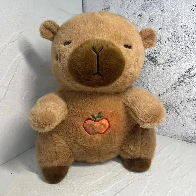 Capybara Breathing Plush Toy with Soothing Music and Light for Baby Sleep