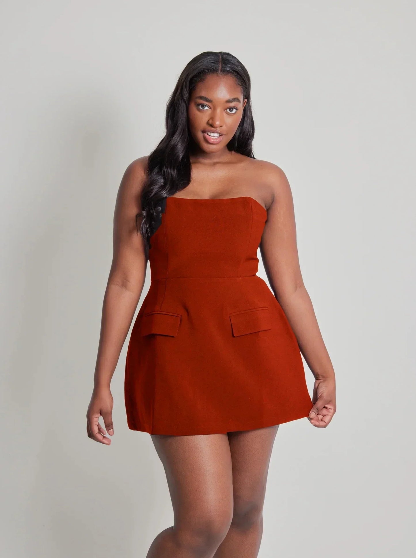 Solid Tube Mini Dress