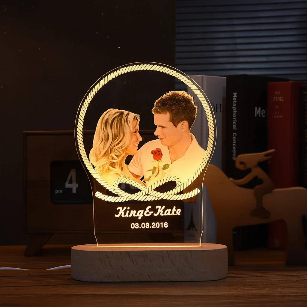 Personalized 3D Photo Night Light with Custom Text