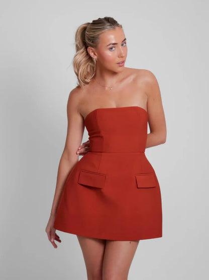 Solid Tube Mini Dress