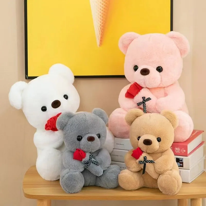 Rose Bear Plush Doll Soft Hug Toy