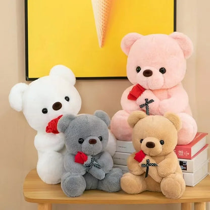 Rose Bear Plush Doll Soft Hug Toy
