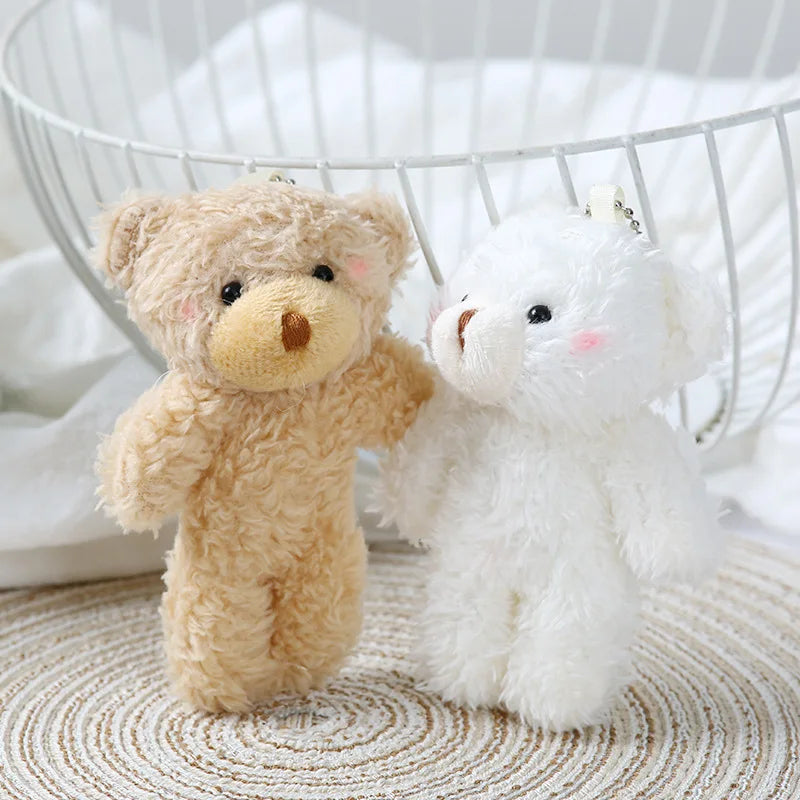 12cm Plush Teddy Bear Keychain Soft Stuffed Animal Pendant for Gifts