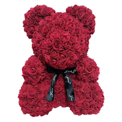 Artificial Foam Rose Panda Bear
