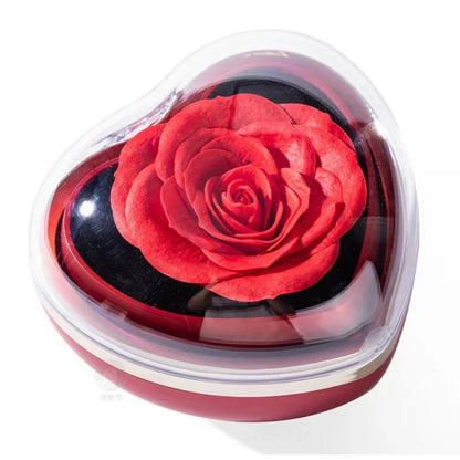 Eternal Red Rose Necklace in Preserved Flower Gift Box for Women Birthday and Valentine's Day