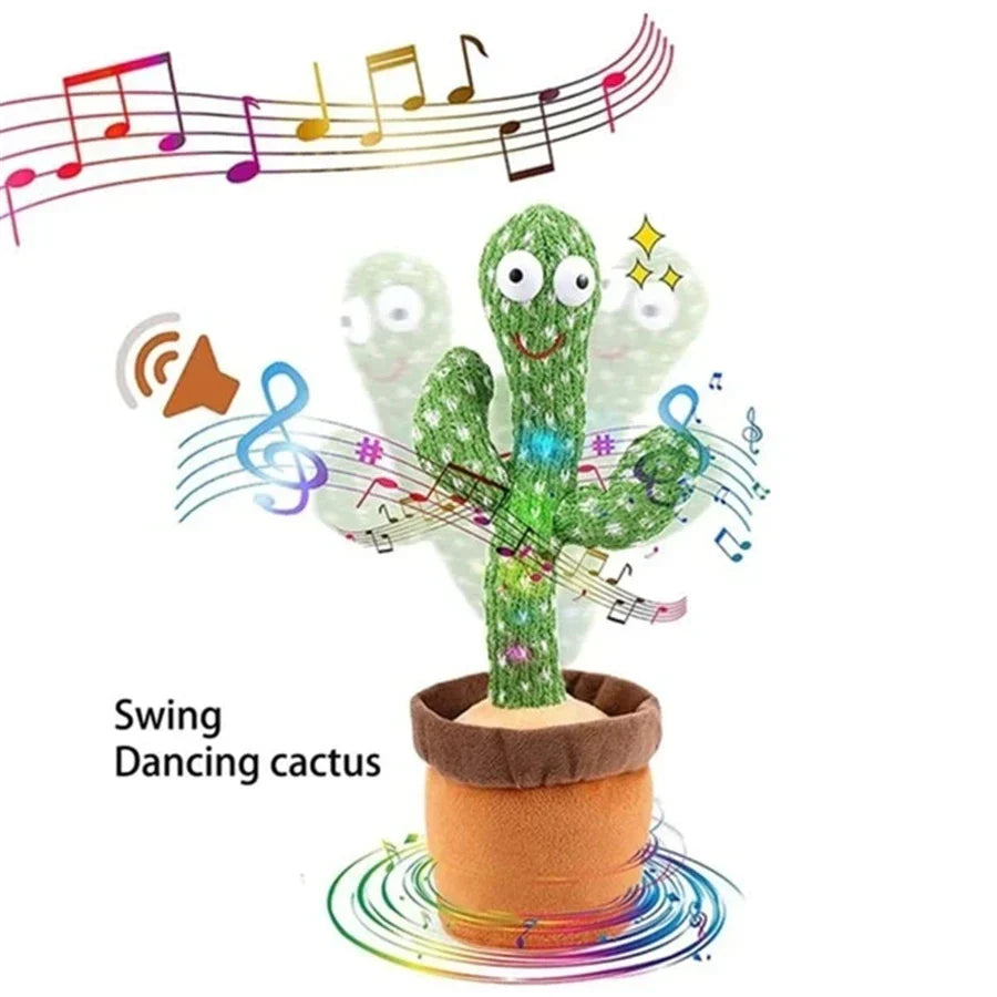 USB Electric Singing & Dancing Cactus Plush Toy - Fun Decompression Buddy
