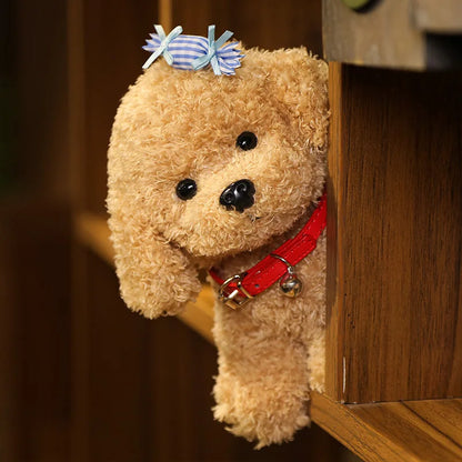 Creative 22cm Realistic Poodle Plush Toy - Handmade Lucky Dog Figure