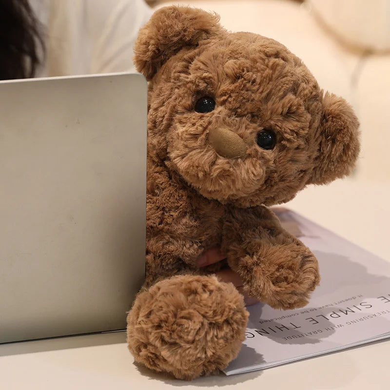 30cm Brown Curly Teddy Bear Plush Soft Stuffed Toy